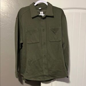 Olive Green Button-Up Shirt
